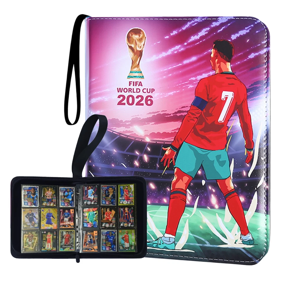 900/400 card PREMIUM 9/4 Pocket Soccer Card Binder 2026 World Cup Ronaldo, Messi