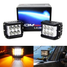 White 30w Led Pod Lights W Amber Side Shine For Truck Suv Jeep Off-road Atv 4x4