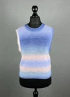 THE ELDER STATESMAN Blue Pink Gradient 100% Cashmere Sleeveless Knit Top Vest S