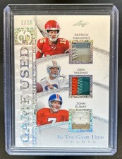 2025 Leaf In the Game Used Patrick Mahomes Dan Marino Elway Patch Glitter #/10