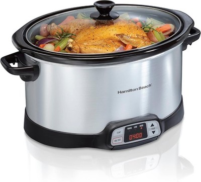 8 Quart Programmable Slow Cooker with Three Temperature Settings