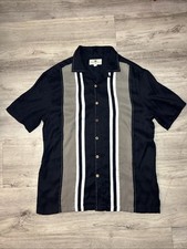 VTG Island Shores Shirt Mens Large Button Down Hawaiian Shirt Short Sleeve Rayon