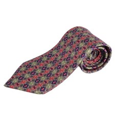 HERMES excellent Condition Tie All Over Pattern 100 Silk Made in France Multi