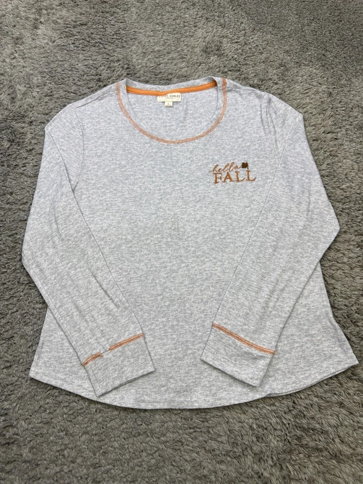 Conjunto de pijama Laura Ashley para mujer grande gris sudadera a cuadros pantalones jogger conjunto de 2 piezas Foto 3 de 4