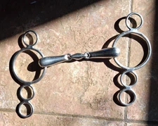 OVATION 5.5 " Elite Center Oval 3-Ring Elevator Horse Bit SS 18mm thick mouth