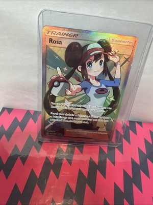 rosa full art pokemon card Pokémon Rosa Full Art Supporter Ultra Rare Holo 236/236 SM Cosmic Eclipse  TCG