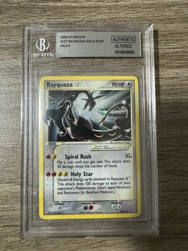 2005 Rayquaza Gold Star EX Deoxys #107/107 – BGS Authentic Altered