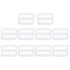 1 Inch Tri-Glide Slide Buckles, 10 Pack Plastic Webbing Strap Fastener, White