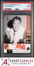 2001 UPPER DECK LEGENDS OF NY #91 TOM SEAVER HOF POP 1 PSA 9