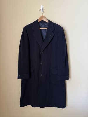 Vicunaire Coat Jacket Wool Vicuna Blend Navy Blue Large