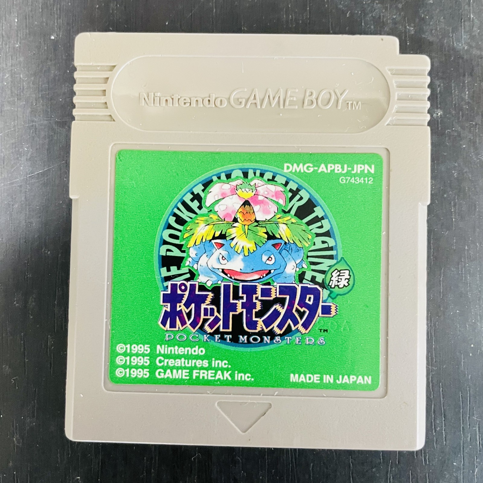 Pocket Monsters Pokemon Verde Nintendo Game Boy 1996 Versión Japonesa Guarda OK