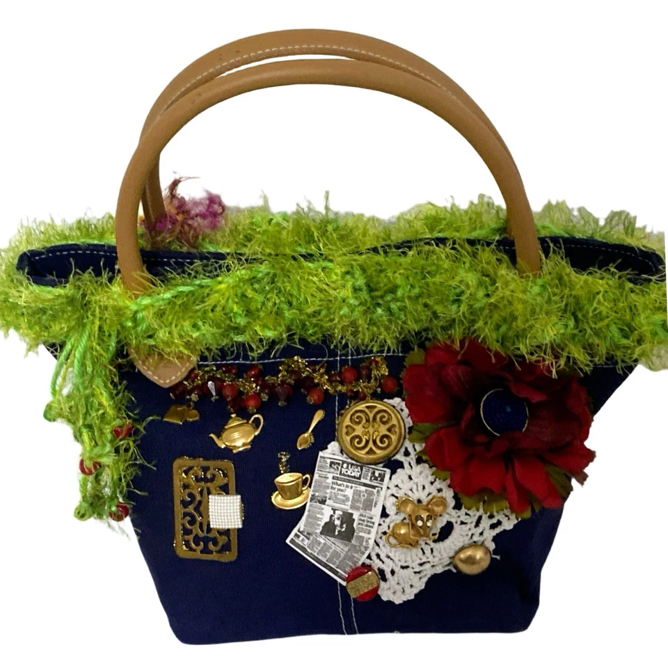 De Colección Romántico Volantes Boho Brocado Cartera Bolso de Mano Rosas Bolso de Hombro Foto 3 de 4