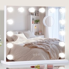 Vanity Mirror with Lights Lighted Makeup Mirror with Dimmable LED Bulbs,3 Col...