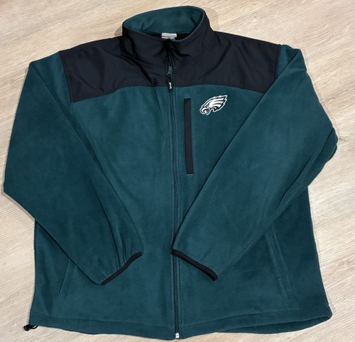 Team Apparel Jacket Men Size XL Collared Full Zip Embroidered Eagles NFL Fleece