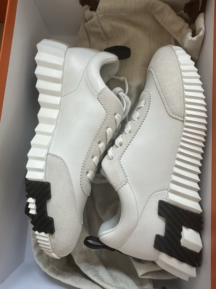 Size 39EU NEW HERMES White Leather Bouncing Women Sneaker | eBay