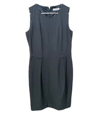 Calvin Klein Sheath Dress Size 10 Gray Sleeveless Fitted Crew Neck Corpcore