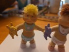 Set Of Three Cabbage Patch Doll Figures With Yarn Hair — photo 2