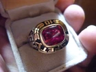 10K GOLD AND STERLING GENRAL MANAGER AWARD RING  SIZE 10.4    A  HEFTY  19 GRAMS