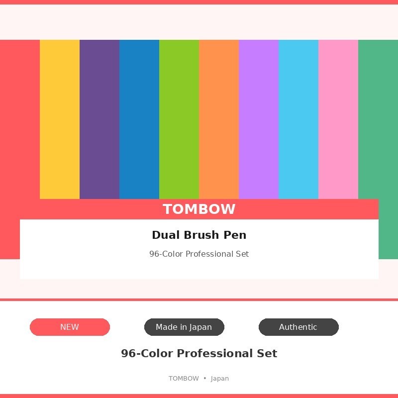 Tombow Dual Brush Pen 96 Color Professional Set Japanese Art