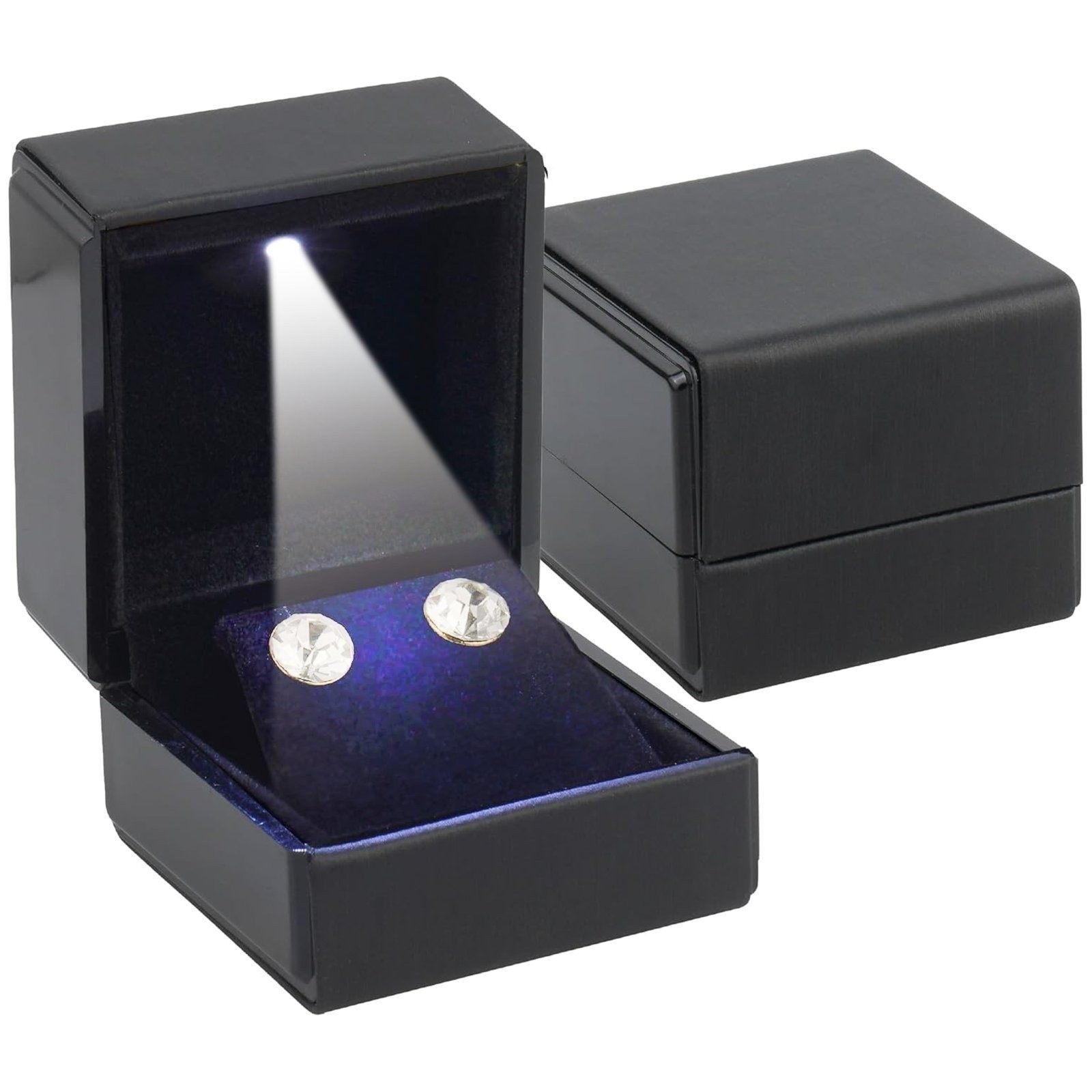 Square Shaped Earring Box With Led Light For Wedding & Happy
