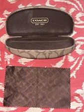 Coach Signature Brown Logo Hard Clamshell Sunglasses Case Cloth