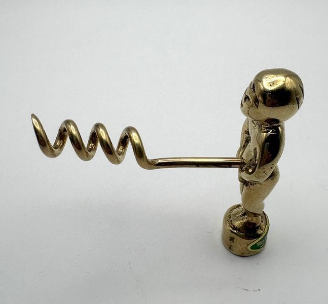 Vintage Solid Brass "Naughty Boy" Design Corkscrew
