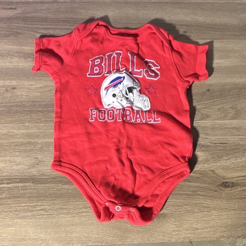 NFL Buffalo Bills Red Graphic Print Cotton  Bodysuit 18M Snap