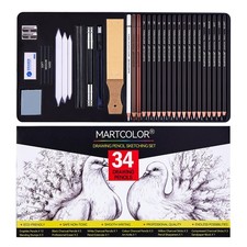 Drawing and Sketching Pencil Set for Artists Professional Art Kit 34 Pcs