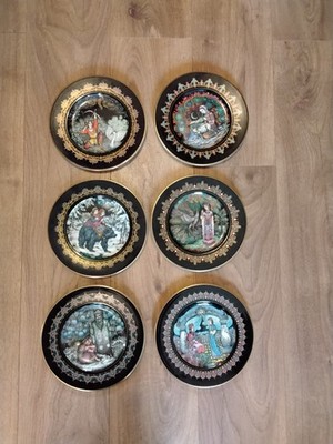 Ein SET 6 Porzellan Sammler Teller MAGISCHE MÄRCHEN aus altrussland sehr guter Zustand 