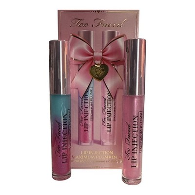 Too Faced Lip Injection Maximum Plump Duo Limited Edition Lip Gloss Set, NIB