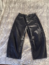 Free People We The Free Good Luck Mid-Rise Barrel Jeans 31 Trousers Black 44804