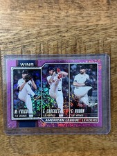 2026 Topps Baseball Series 1 American League Wins Leaders #130 Pink Sandglitter