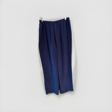 Christian Dior Navy Satin Pajama Bottoms Vintage 80s/90s Elastic Waist medium
