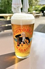 Set of 2 x Victoria Malaga Spanish Beer Pint Glasses 20oz Brand New
