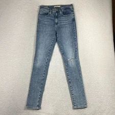 Levi's Premium Italian Denim 721 Hi Rise Skinny 27 (26x28) Blue Jeans Womens