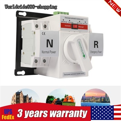63A 2P 110V Dual Power Automatic Transfer Switch Generator Changeover Switch