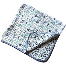 aden anais Dream Blanket Dinosaur Baby 4 Layer Muslin Reversible 37x40 Blue