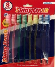 8 Pack Oral Care Toothbrushes-Medium-Flexible Rubber Neck-4 Colors. USA SELLER