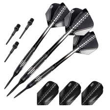 Viper Black Flux 90% Tungsten Steel or Soft Tip Conversion Darts Black/Silver 20