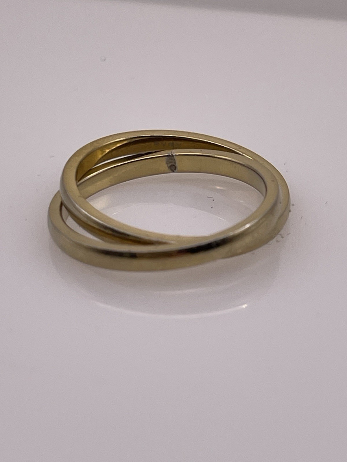 Gold Tone Double Interlocking Ring Size 5.5 | Min… - image 2