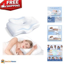 Adjustable Queen Cervical Pillow - Cooling Odorless Memory Foam for Neck Pain