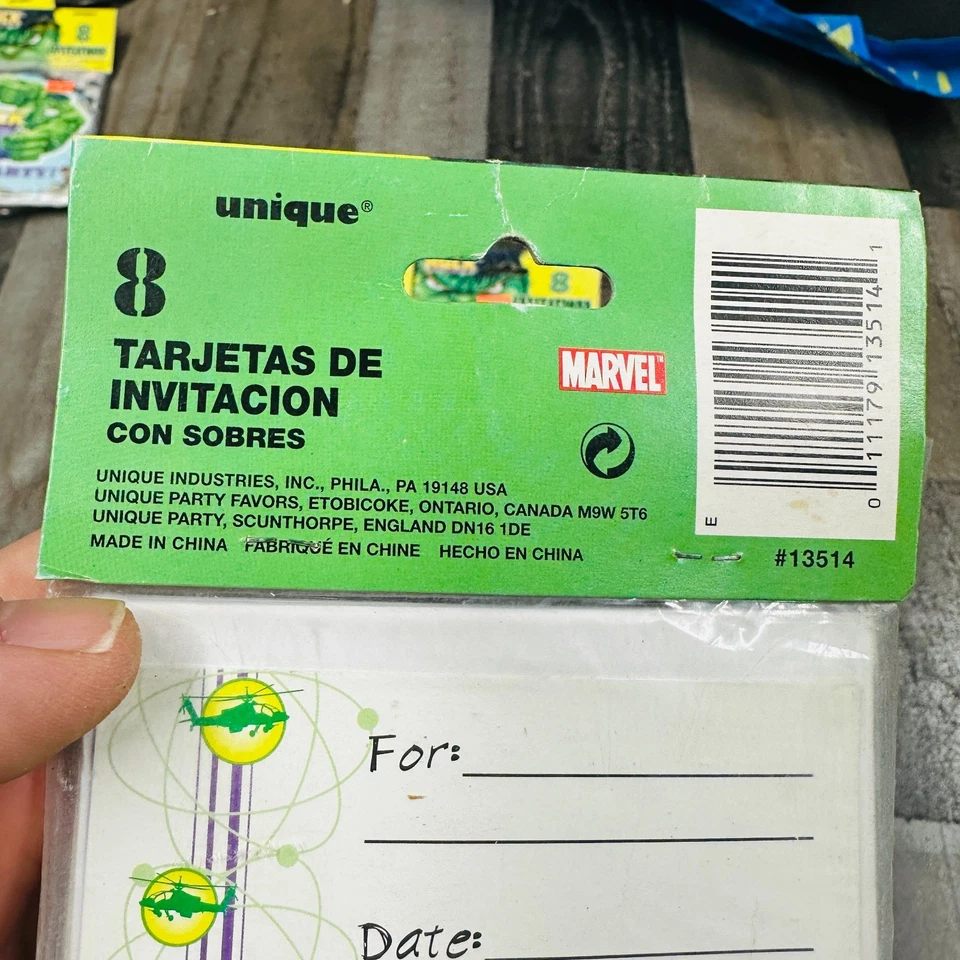 3 Vintage 2003 NOS THE HULK New 8 PARTY INVITATIONS Packs Marvel Sealed (24) - Image 4 of 4