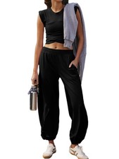 Women's Fashion Summer Athletic Sets Piece Fall Lounge Matching Set Sport Out...