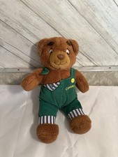 Vintage 1997 Eden Corduroy Bear Brown Teddy Overalls Stufffed Plush Toy