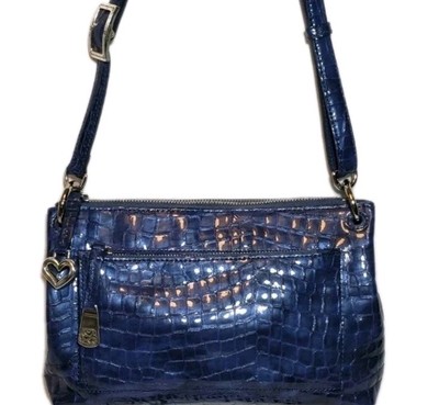 BRIGHTON BRIA SHINE YOUR BAG COLL. BLUE CROSSBODY MESSENGER PURSE CLUTCH $230