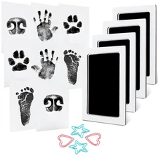 Baby Footprint Handprint Pet Paw Print Kit 4 Ink Pads 8 Imprint Cards