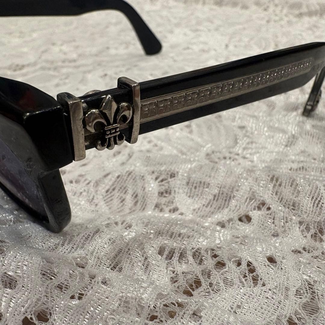 CHROME HEARTS Sunglasses Eyewear Black Silver square Used from Japan thumbnail 3