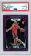 PSA 10 2023 Prizm Monopoly #129 Cam Whitmore Purple Prizm RC /99 Rockets
