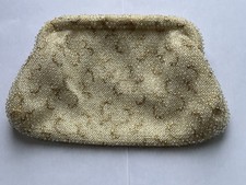 Vintage Corde -Bead Gold Seed Beaded Purse By Lumered.