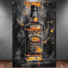 LEINWAND BILDER XXL POP ART WHISKEY FLASCHE GRAFFITI ABSTRAKT WAND POSTER WHISKY